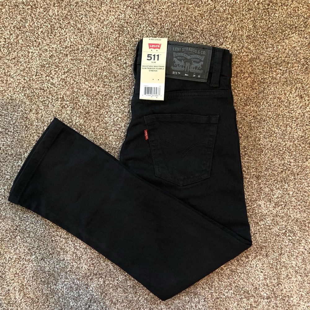 NWT Boys Levi’s Slim 511 Black Stretch Jeans